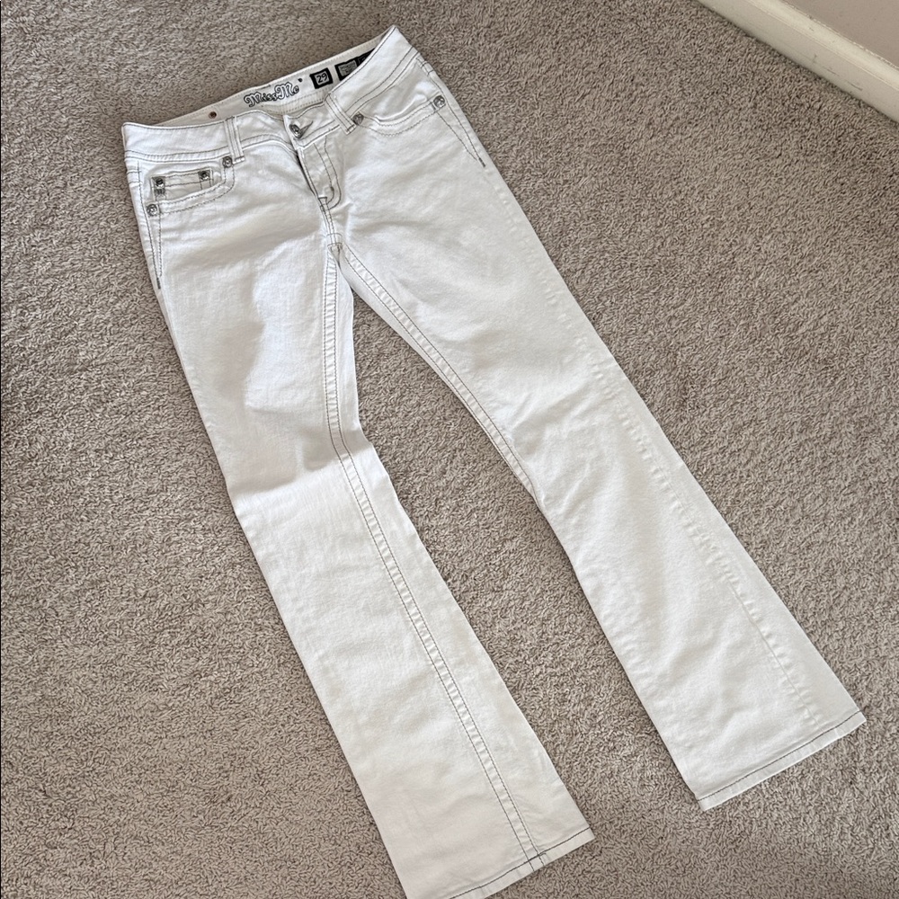 Miss Me White Wide Leg Jeans